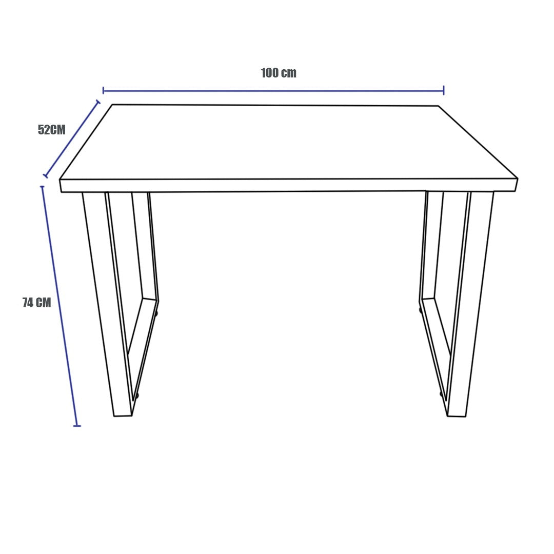 Escritorio de Madera 100 X 52 Cm X 74 / Secillo / Desarmable Marrón Oscuro
